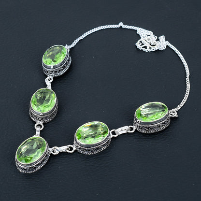 Green Chrysolite Gemstone Necklace
