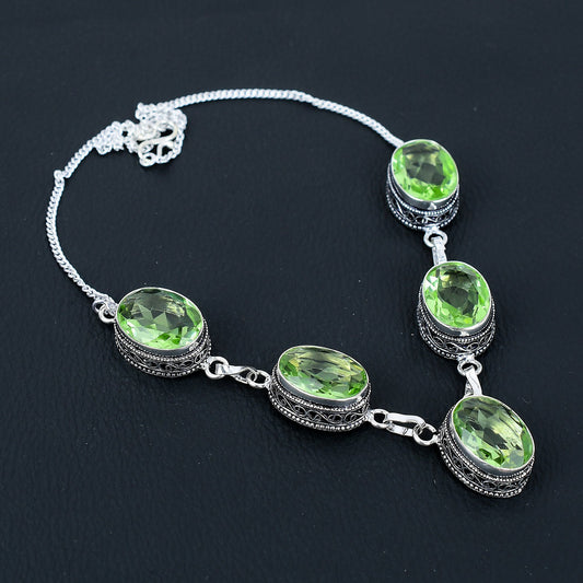 Green Chrysolite Gemstone Necklace