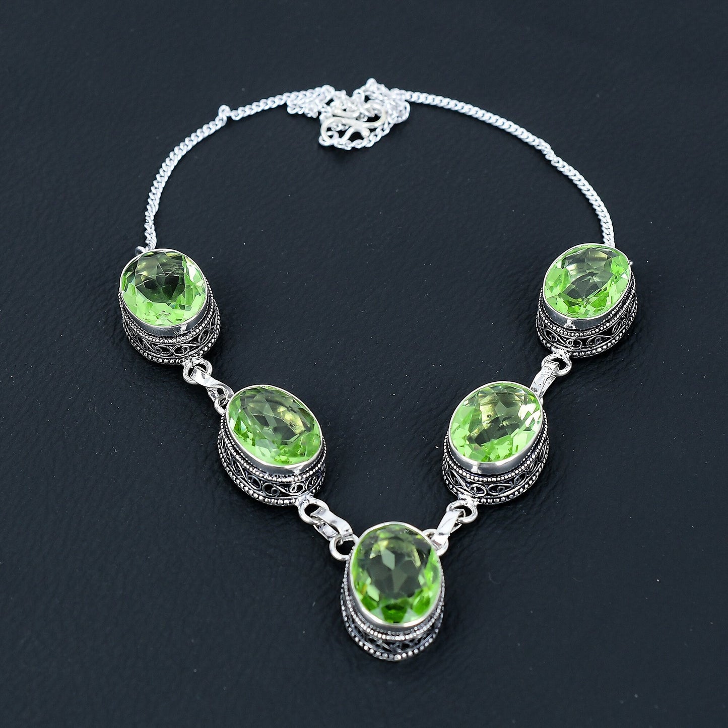 Green Chrysolite Gemstone Necklace