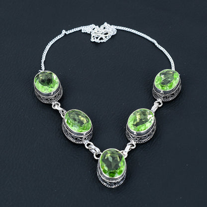 Green Chrysolite Gemstone Necklace