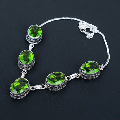 Green Peridot Gemstone Necklace