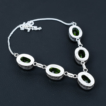 Green Peridot Gemstone Necklace