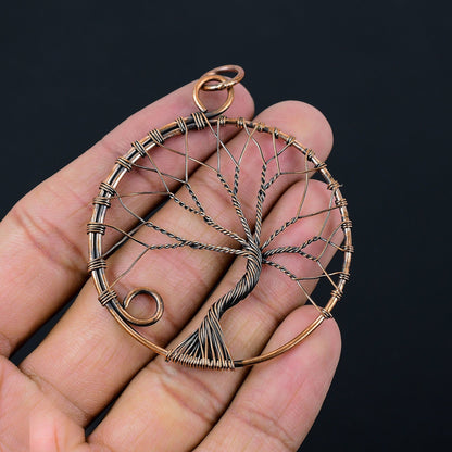Copper Tree of Life Gemstone Pendant