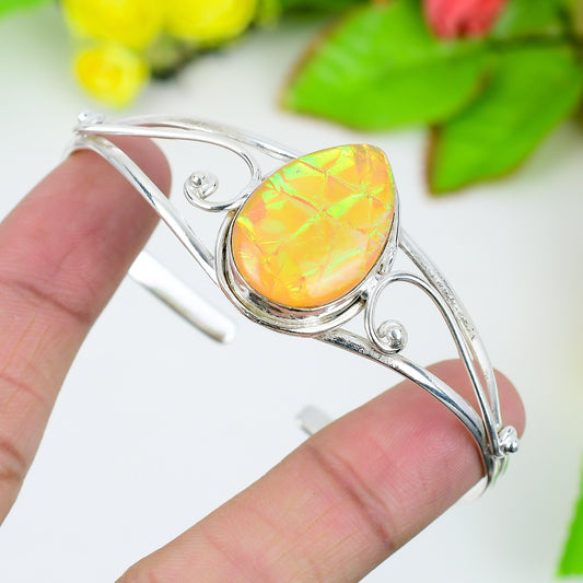 Orange Triplet Opal Cuff Bangle