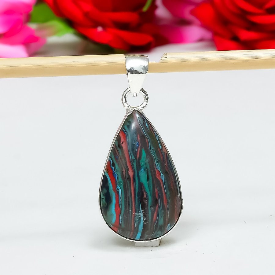 Rainbow Calsilica Gemstone Pendant