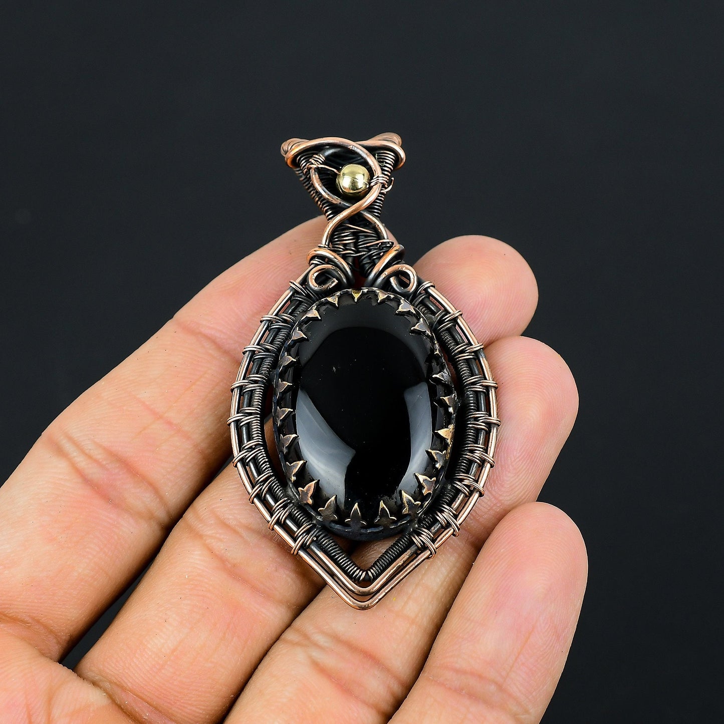 Black Onyx Gemstone Pendant