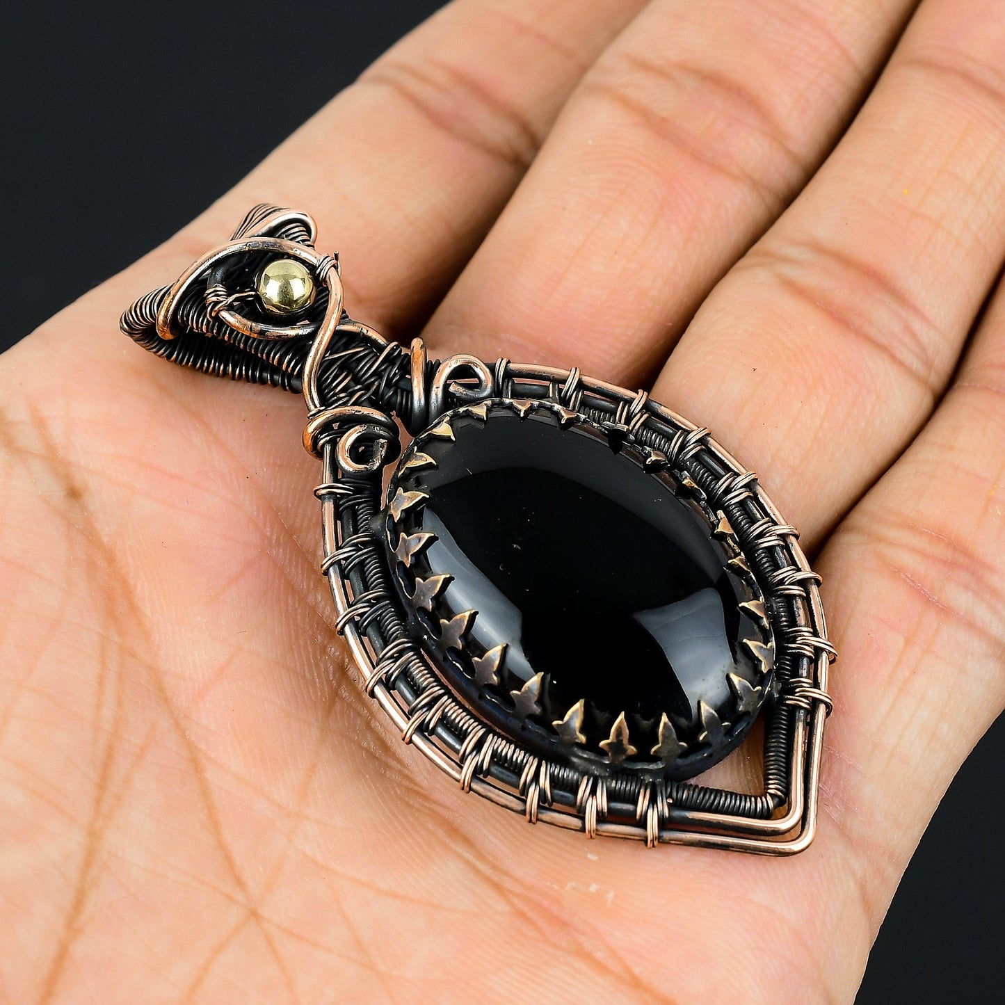 Black Onyx Gemstone Pendant