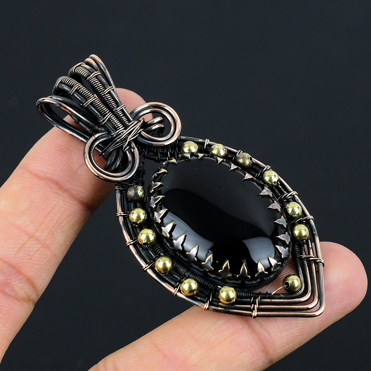 Black Onyx Gemstone Pendant