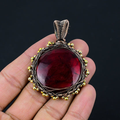 Red Labradorite Gemstone Pendant