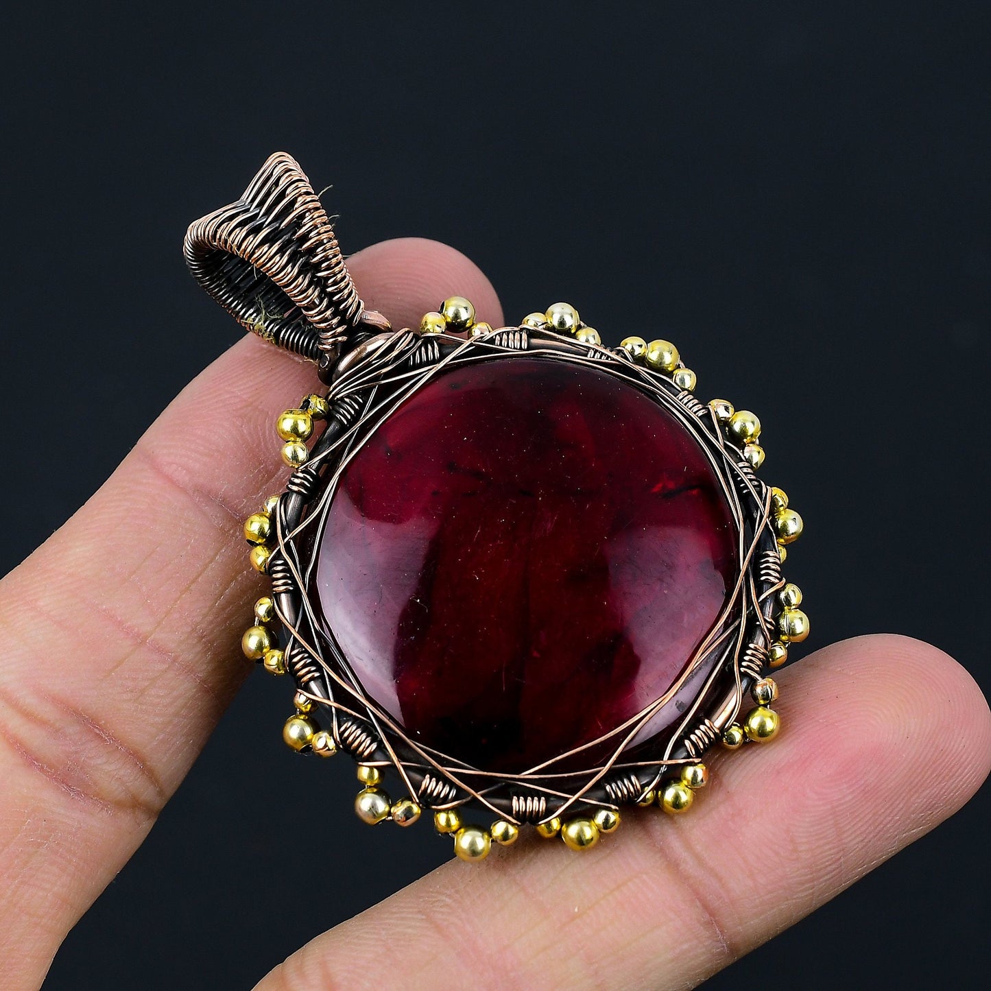 Red Labradorite Gemstone Pendant