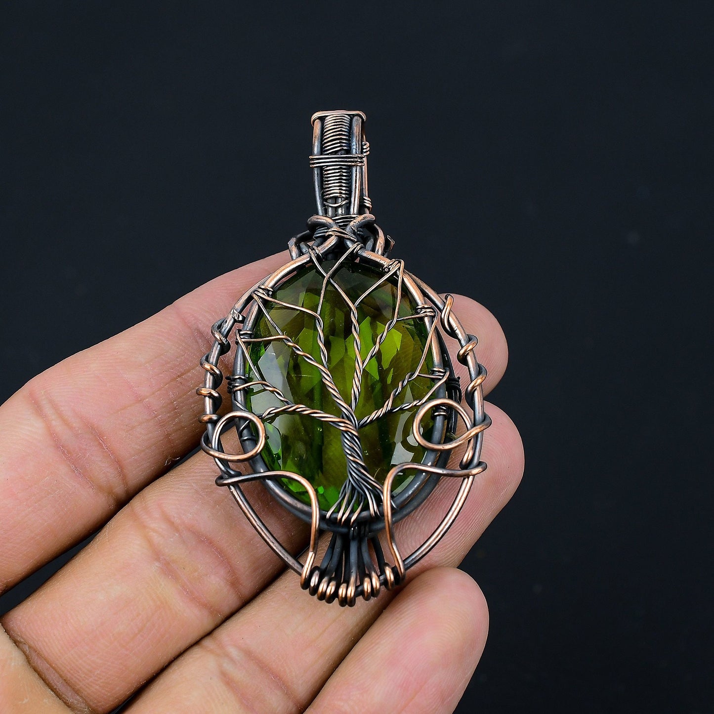 Green Peridot Gemstone Pendant