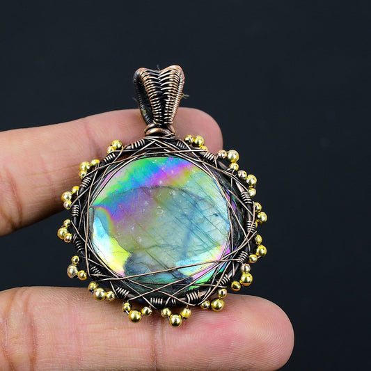 Multi-Flash Labradorite Gemstone Pendant