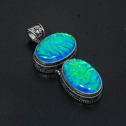 Blue Fire Opal Gemstone Pendant