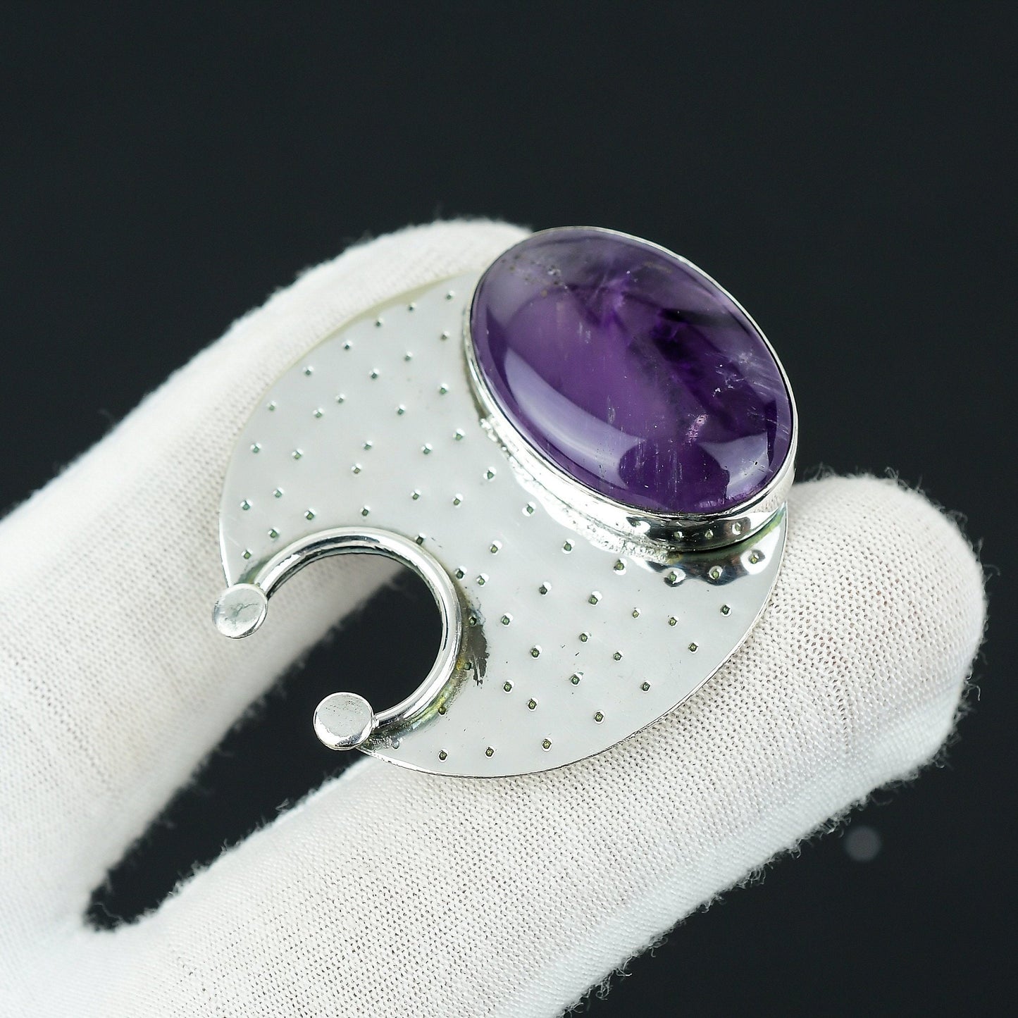 Purple Amethyst Silver Pendant