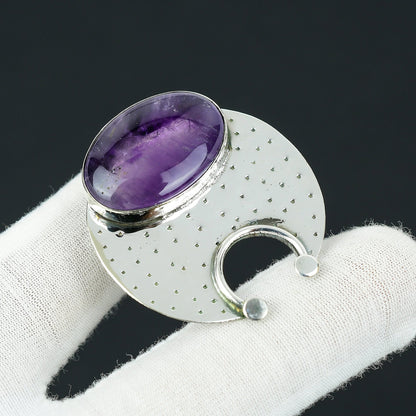 Purple Amethyst Silver Pendant