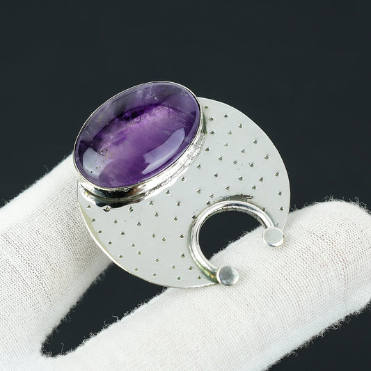 Purple Amethyst Silver Pendant