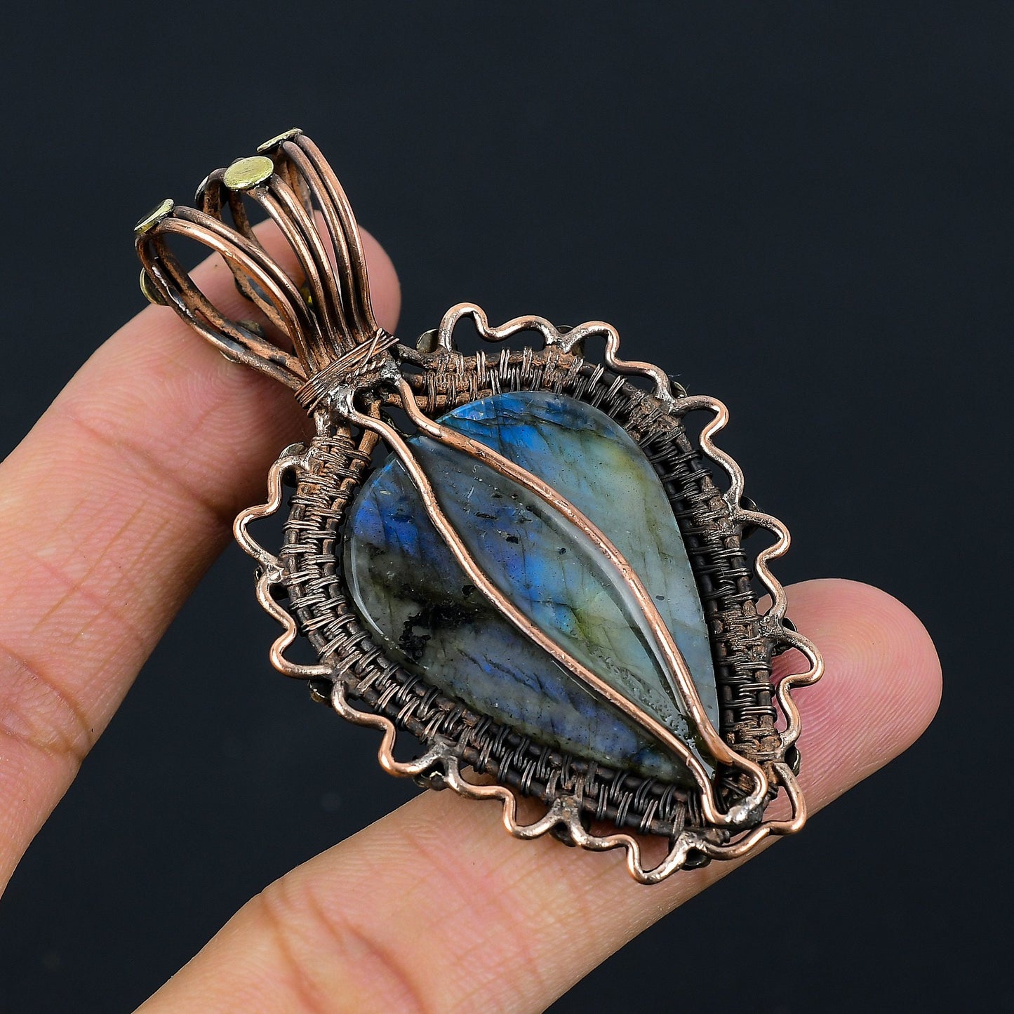Blue Labradorite Gemstone Pendant