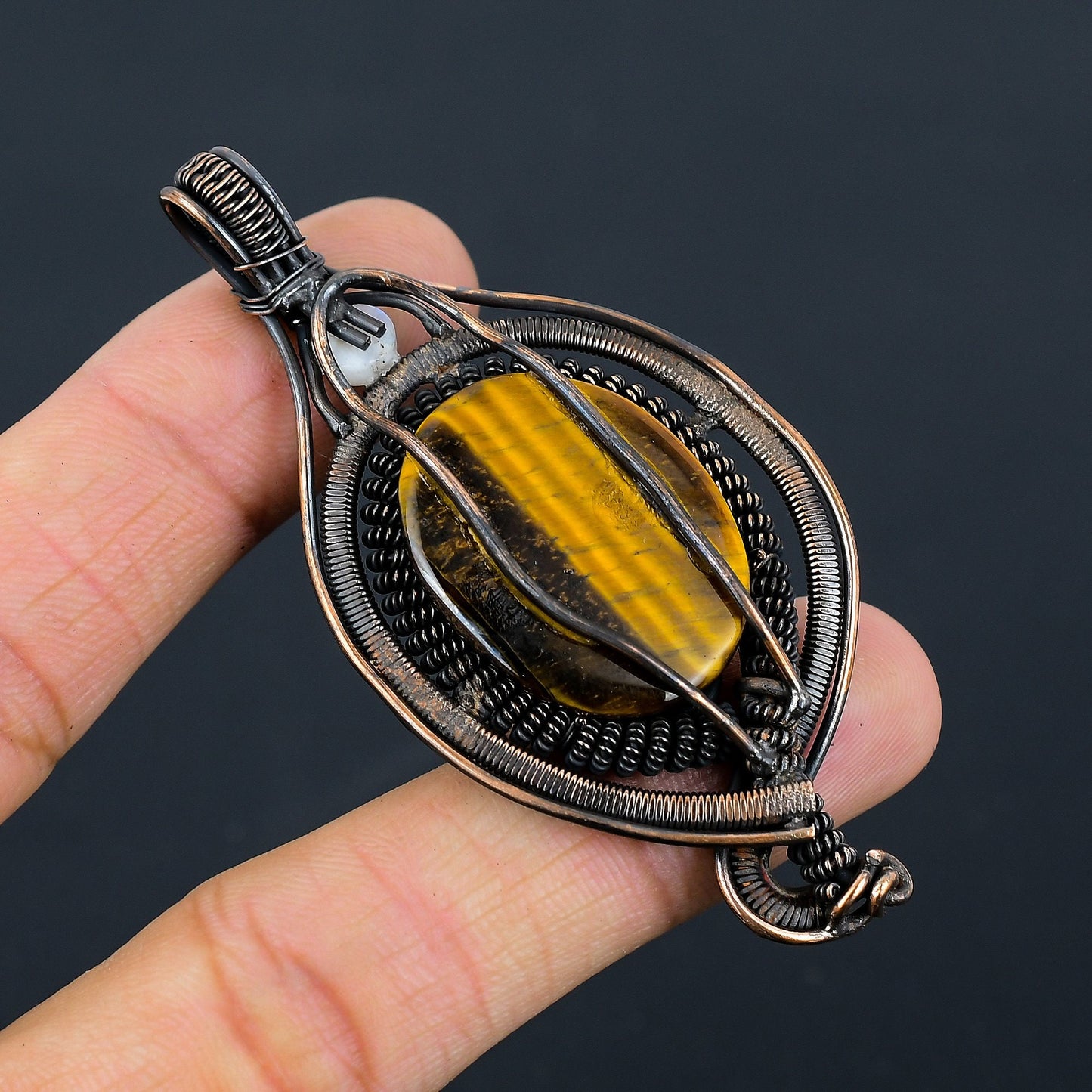 Golden Brown Tiger Eye Gemstone Pendant