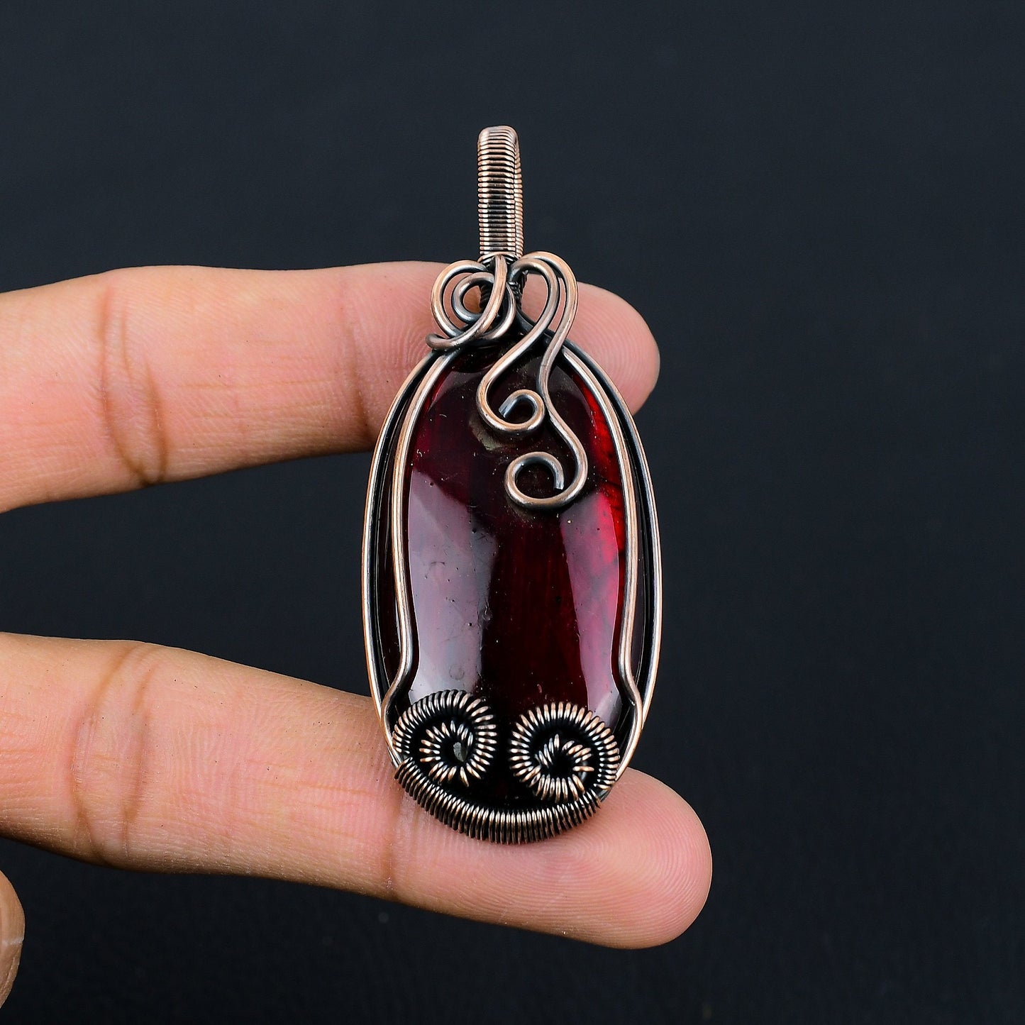 Red Fire Labradorite Gemstone Pendant