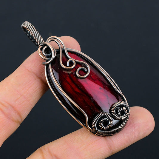 Red Fire Labradorite Gemstone Pendant
