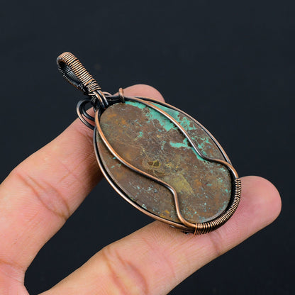 Blue-Green Chrysocolla Gemstone Pendant