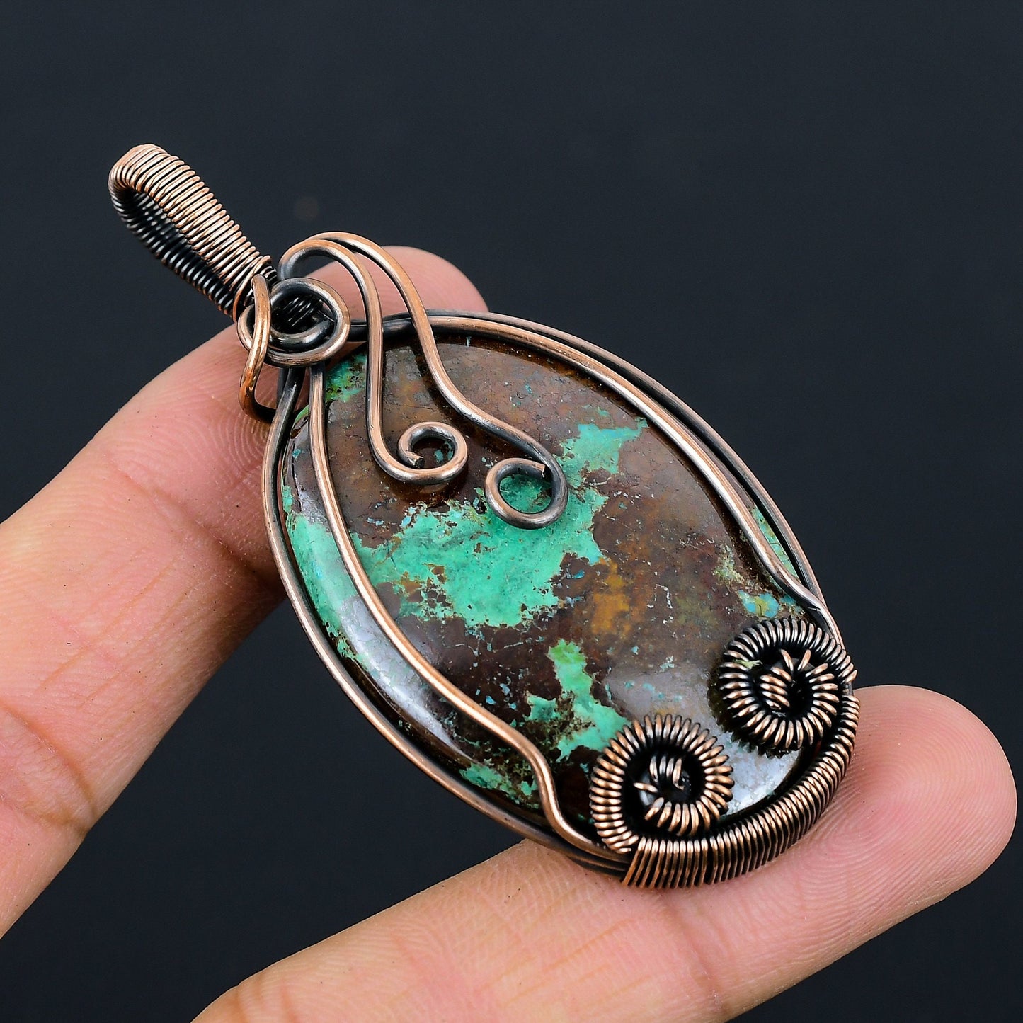 Blue-Green Chrysocolla Gemstone Pendant