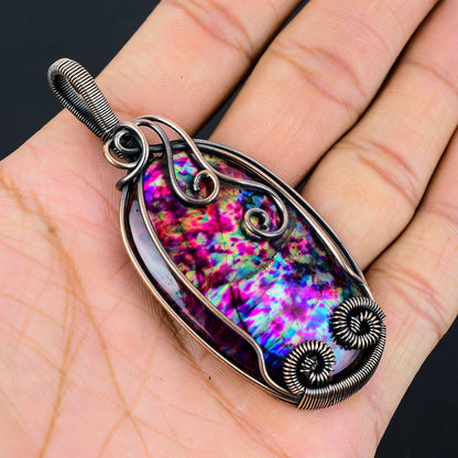 Blue Green Labradorite Gemstone Pendant