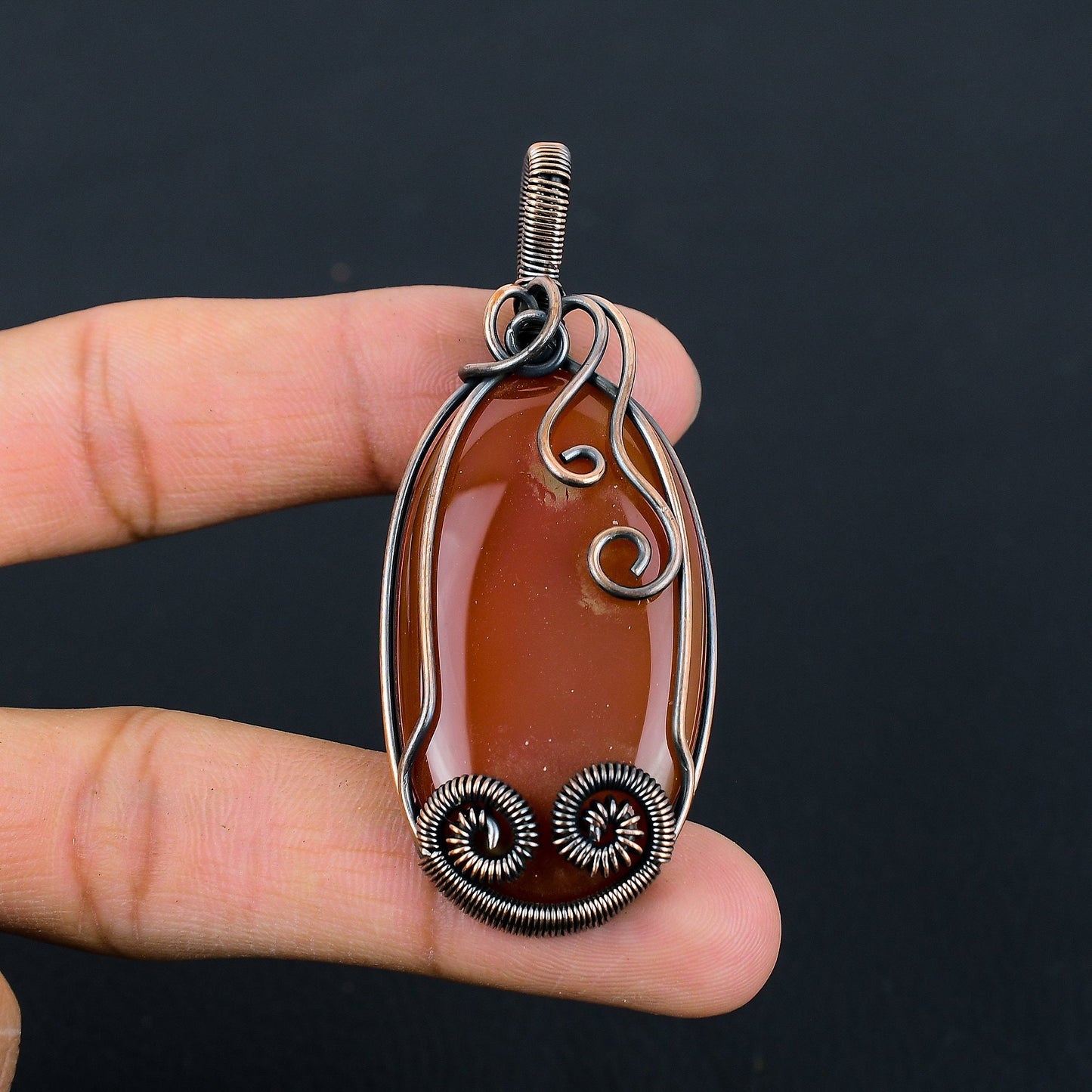 Orange Carnelian Gemstone Pendant