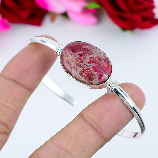 Green Sea Sediment Jasper Cuff Bangle