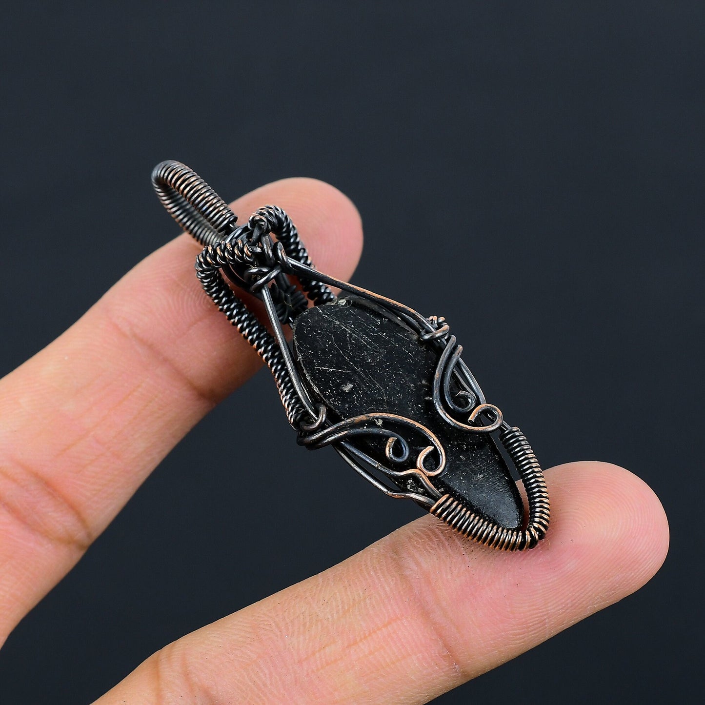 Copper Orthoceras Gemstone Pendant