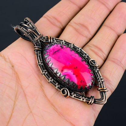 Pink Dendrite Opal Gemstone Pendant