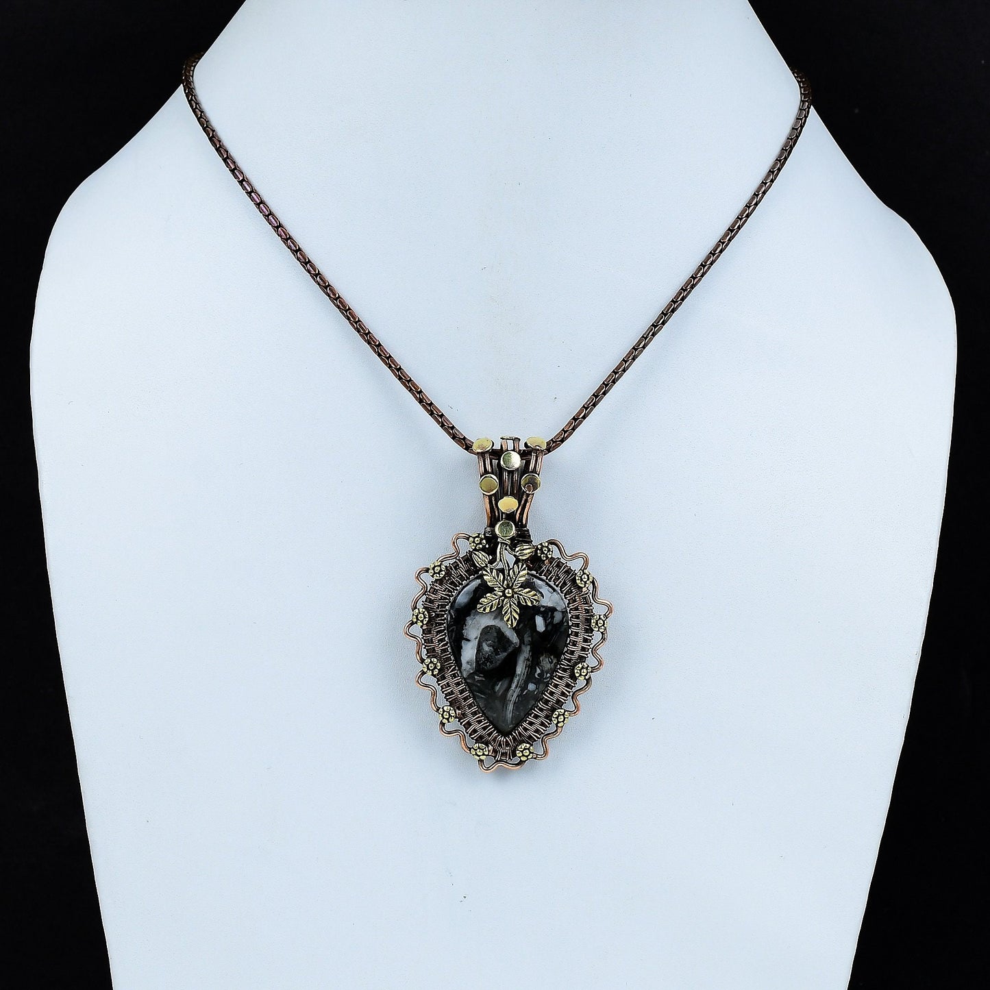 Copper Orthoceras Gemstone Pendant