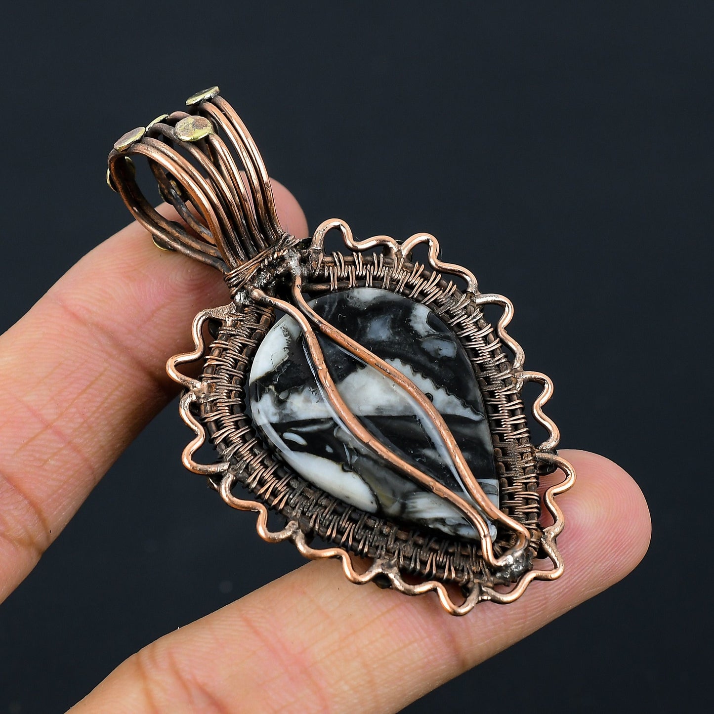 Copper Orthoceras Gemstone Pendant