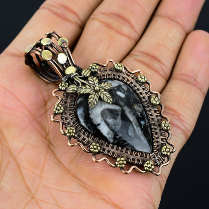 Copper Orthoceras Gemstone Pendant