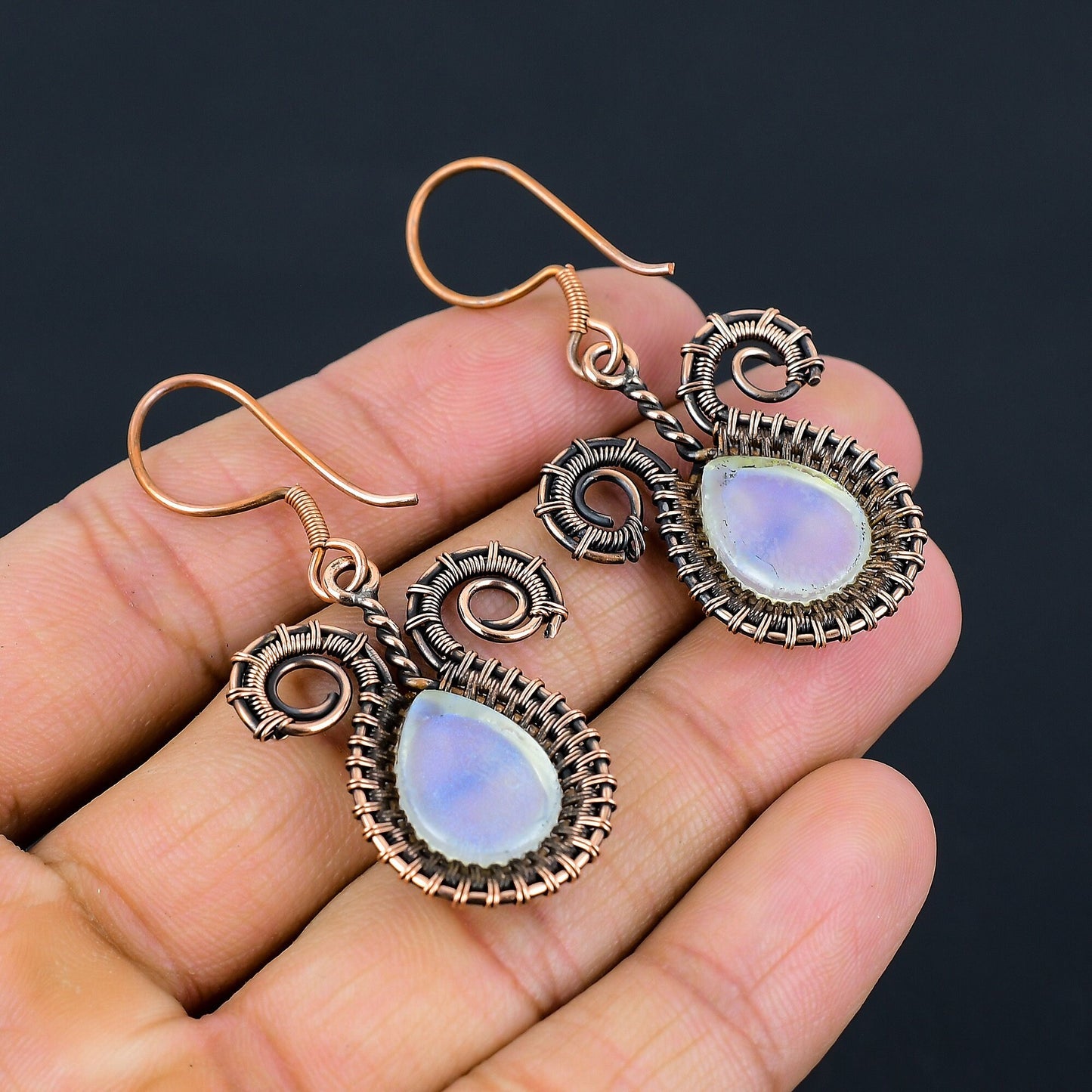 Rainbow Opal Gemstone Earrings