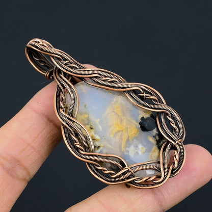Golden Brown Tiger Dendrite Gemstone Pendant