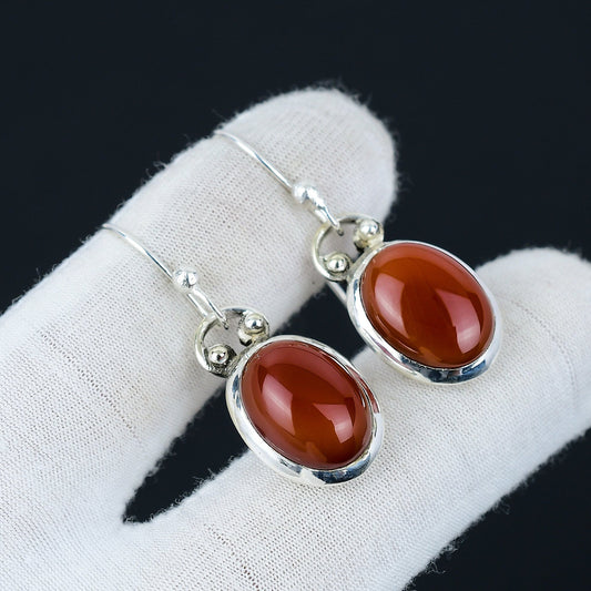 Red Carnelian Gemstone Earrings