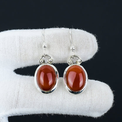Red Carnelian Gemstone Earrings