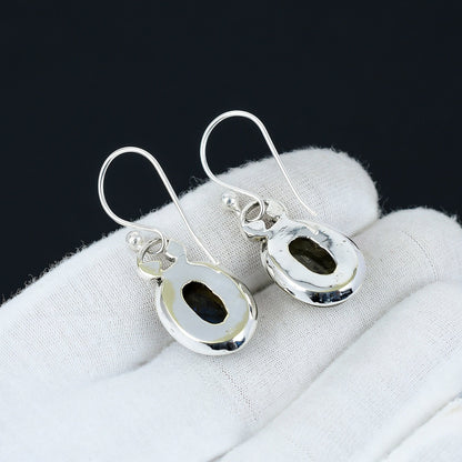 Blue Fire Labradorite Sterling Silver Earrings
