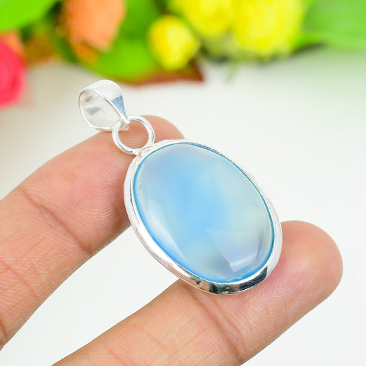 Blue Chalcedony Gemstone Pendant