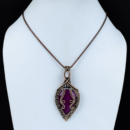 Red Ruby & White Moonstone Gemstone Pendant