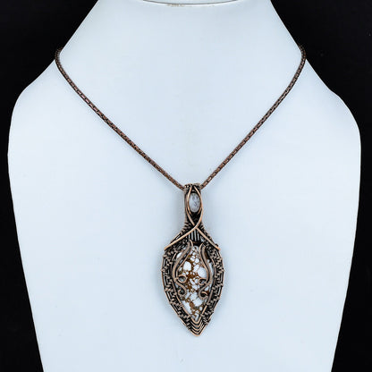 Brown & White Wild Horse Gemstone Pendant