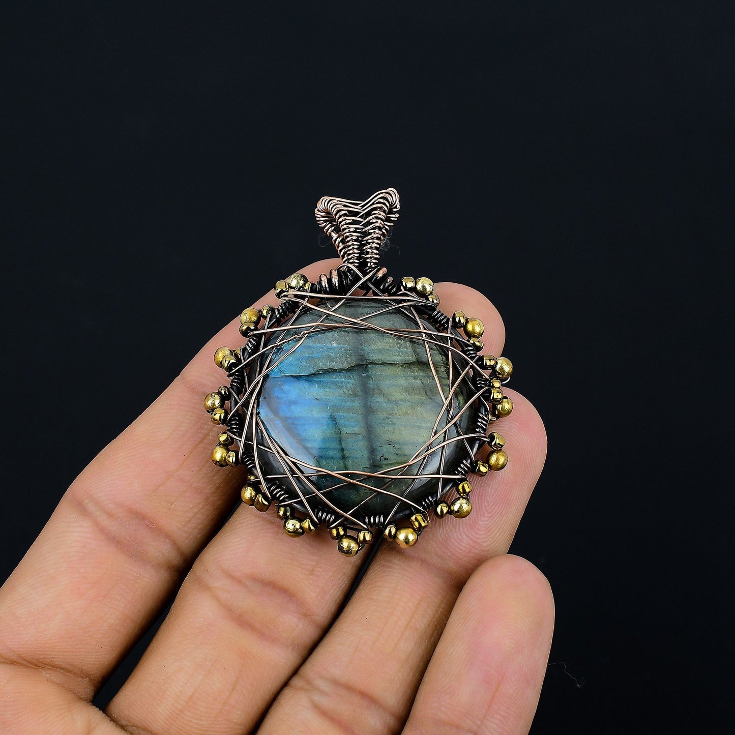 Blue Labradorite Gemstone Pendant