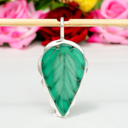 Blue Chalcedony Carved Pendant