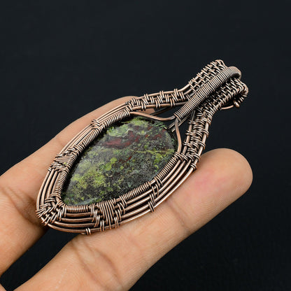 Red-Green Dragon Bloodstone Gemstone Pendant
