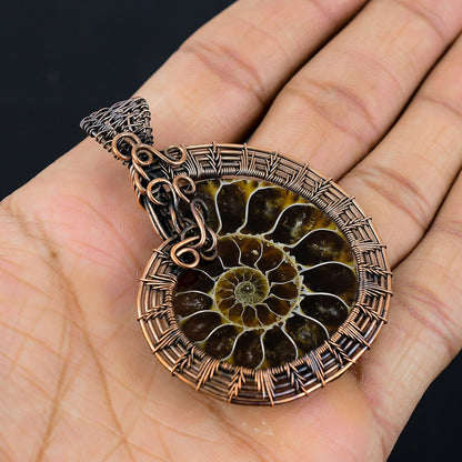 Brown Ammonite Gemstone Pendant