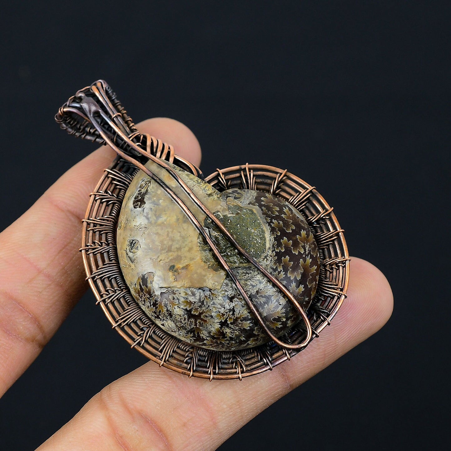 Brown Ammonite Gemstone Pendant