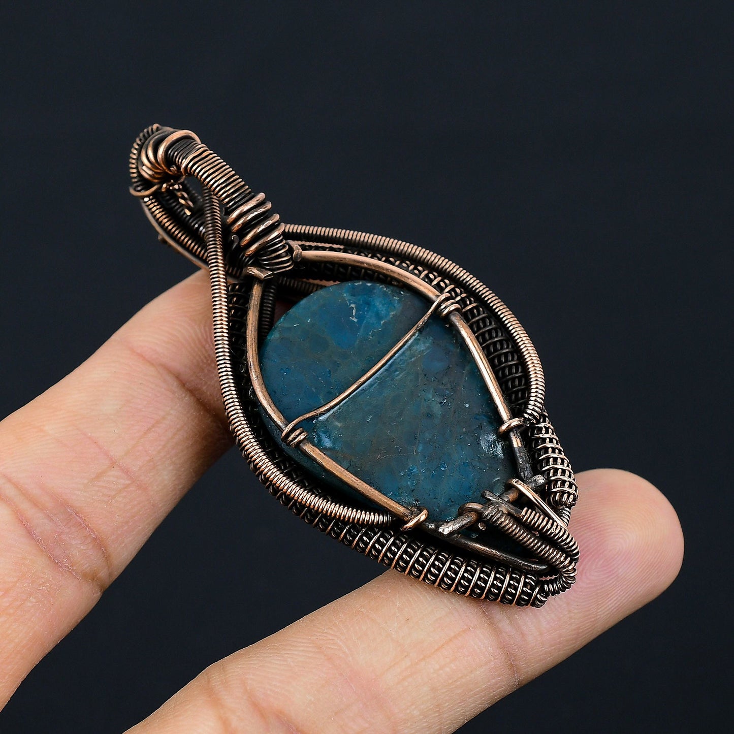 Neon Blue Apatite Gemstone Pendant