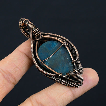Neon Blue Apatite Gemstone Pendant