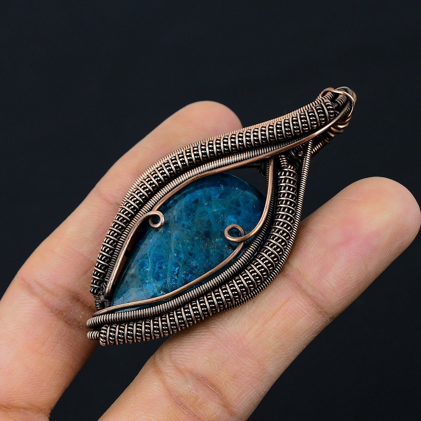 Neon Blue Apatite Gemstone Pendant